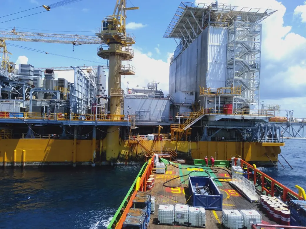 Offshore oil and gas platform supply operation